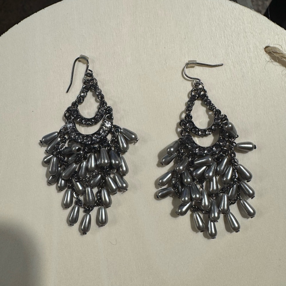 Elegant Silver Chandelier Earrings